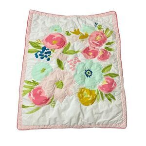 Cloud Island Blanket Quilt 32x40 Pink Green Lovey Wild Flower Floral Baby …